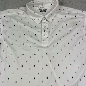 Straight Down Performance Golf Polo Shirt Short Sleeve Ice Cream Men's‎ Large